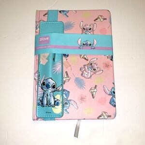 Disney Stitch & Angel Pink and Blue Notebook and Pen Set